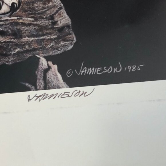 62/300 JAMIESON 1985 The Old Guard Husky Wolf Dog Black & White Print 15" x 17" - Picture 5 of 5